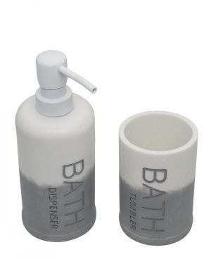 JGO. BAÑO x2 «BATH» GRIS Y BLANCO –  POLYRESINA