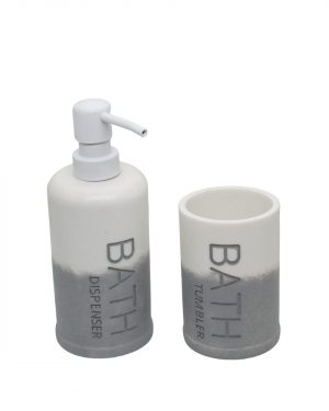 JGO. BAÑO x2 «BATH» GRIS Y BLANCO –  POLYRESINA